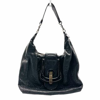 フェンディ(FENDI)のフェンディ FENDI ショルダーバッグ レザー/パテントレザー ブラック レディース 送料無料【中古】 z0368(ショルダーバッグ)