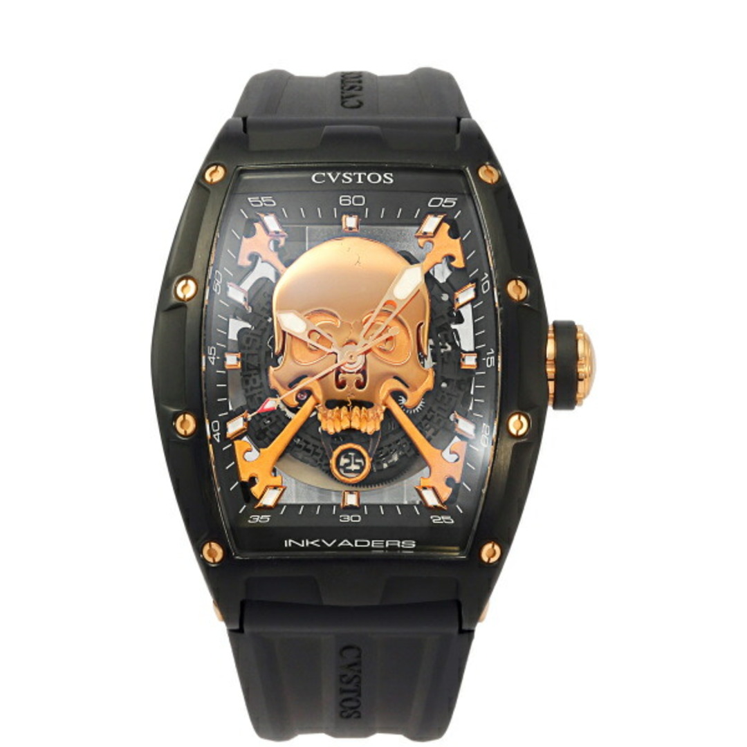 CVSTOS(クストス)のクストス CVSTOS チャレンジ ジェットライナー II インクベイダース スカル 世界限定100本 CVT JET2 CP5N INKVAD ゴールド文字盤 中古 腕時計 メンズ メンズの時計(腕時計(アナログ))の商品写真