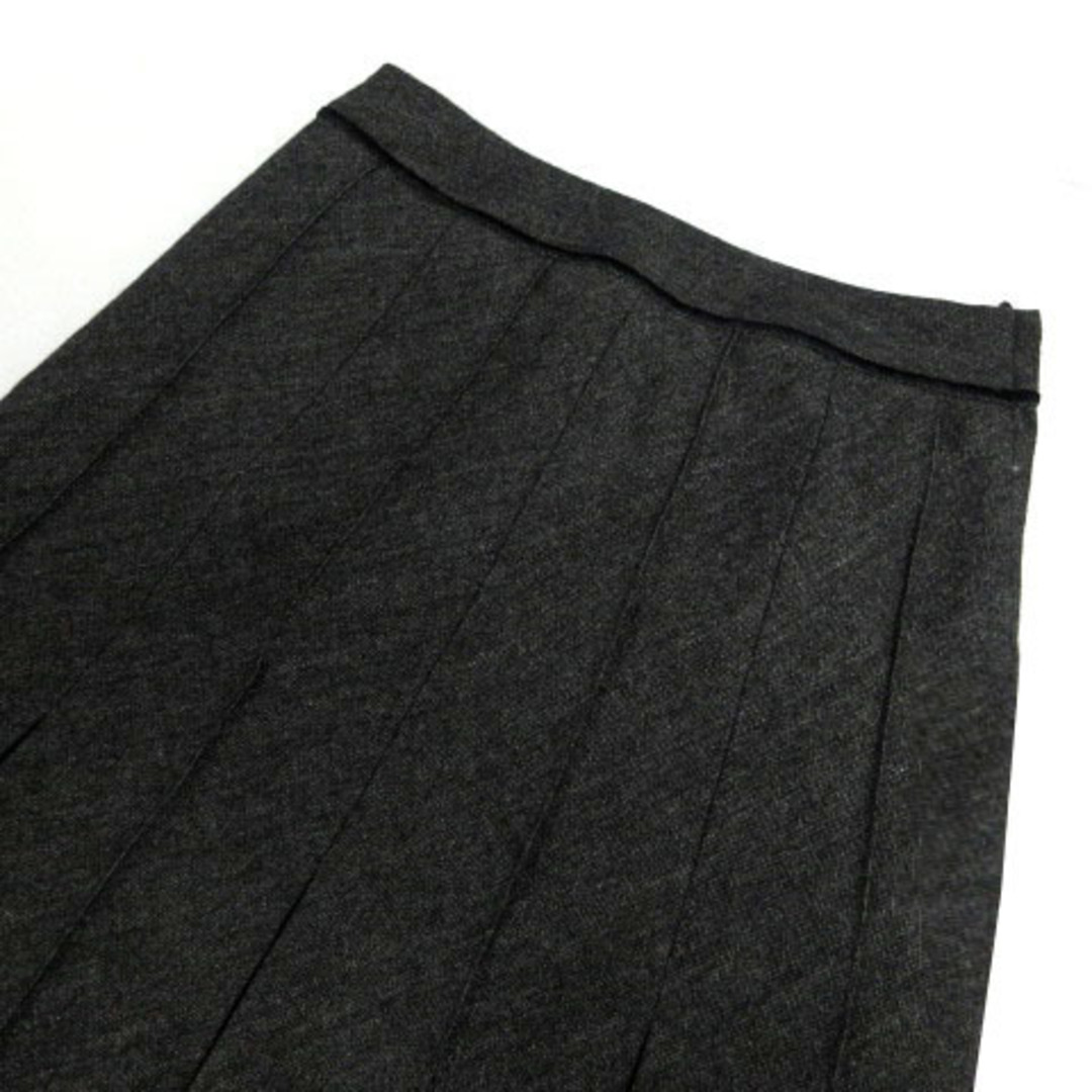 COMME CA ISM(コムサイズム)のコムサイズム スカート 裾ボックスプリーツ ミディ丈 ツイード グレー 黒 L レディースのスカート(ひざ丈スカート)の商品写真