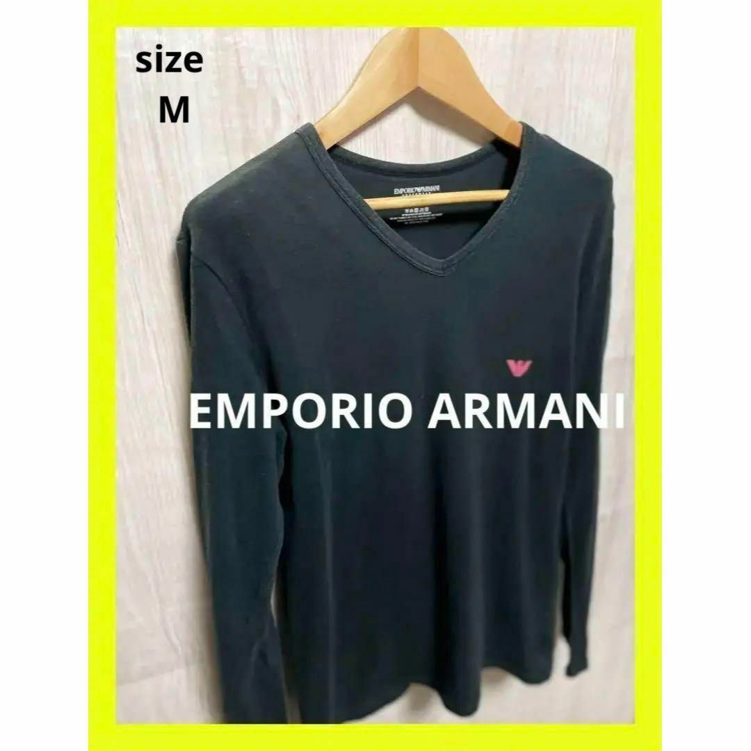 Emporio Armani(エンポリオアルマーニ)のEMPORIO ARMANI エンポリオアルマーニ Tシャツ 長袖 黒 M レディースのトップス(Tシャツ(長袖/七分))の商品写真