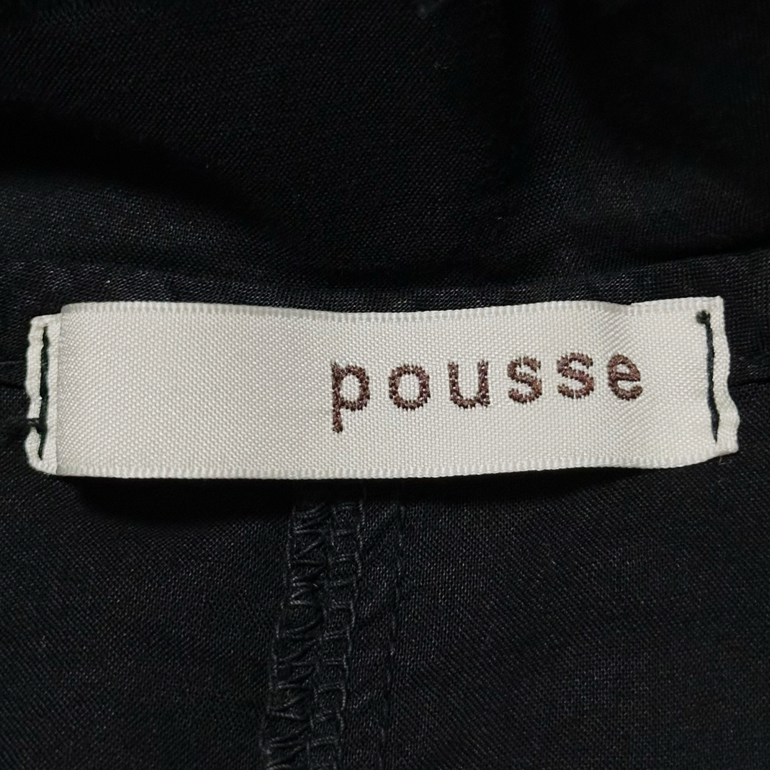 pousse プース パスアパス シャツ ワンピース ゆったり 黒ブラック 長袖 レディースのワンピース(ロングワンピース/マキシワンピース)の商品写真