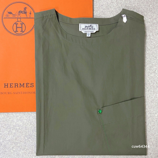 エルメス(Hermes)の国内正規品 未使用 XL エルメス ショルダージップ ポケット Tシャツ (Tシャツ/カットソー(半袖/袖なし))