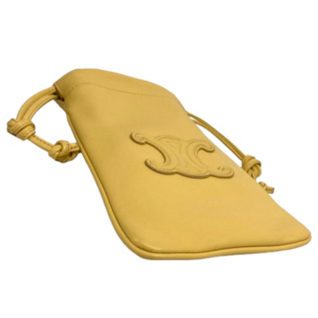 celine(セリーヌ)のセリーヌ ドローストリング モバイルポーチ キュイル スムースラムスキン 黃 レディースのバッグ(ショルダーバッグ)の商品写真
