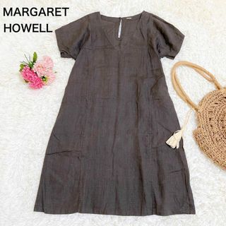 MARGARET HOWELL - 人気☆MARGARET HOWELL リネン100 Vネック ワンピース