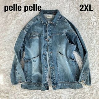 ペレペレ(PELLE PELLE)のPelle pelleペレペレデニムカバーオールXXLデニムジャケット(Gジャン/デニムジャケット)