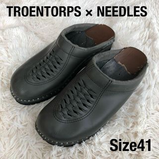 Needles - TROENTORPS×NEEDLES レザーサボサンダルグレー41トロエントープ