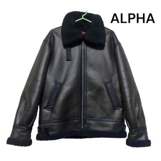 アルファインダストリーズ(ALPHA INDUSTRIES)の●【美品】ALPHA/B-3 フライトジャケット/フェイクムートン/ブラック●(フライトジャケット)