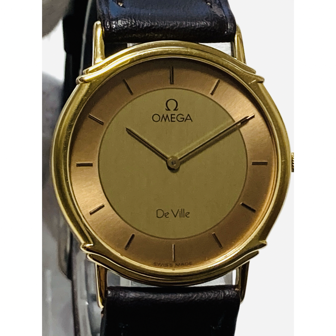 出産祝い 極美品! 腕時計 男女兼用 ボーイズサイズ 新品純正ベルト オメガ OMEGA 時計