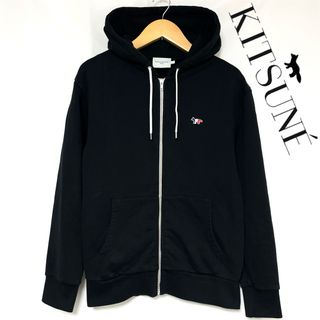 メゾンキツネ(MAISON KITSUNE')のMaison Kitsune ジップフーディ トリコロール フォックスパッチ L(パーカー)