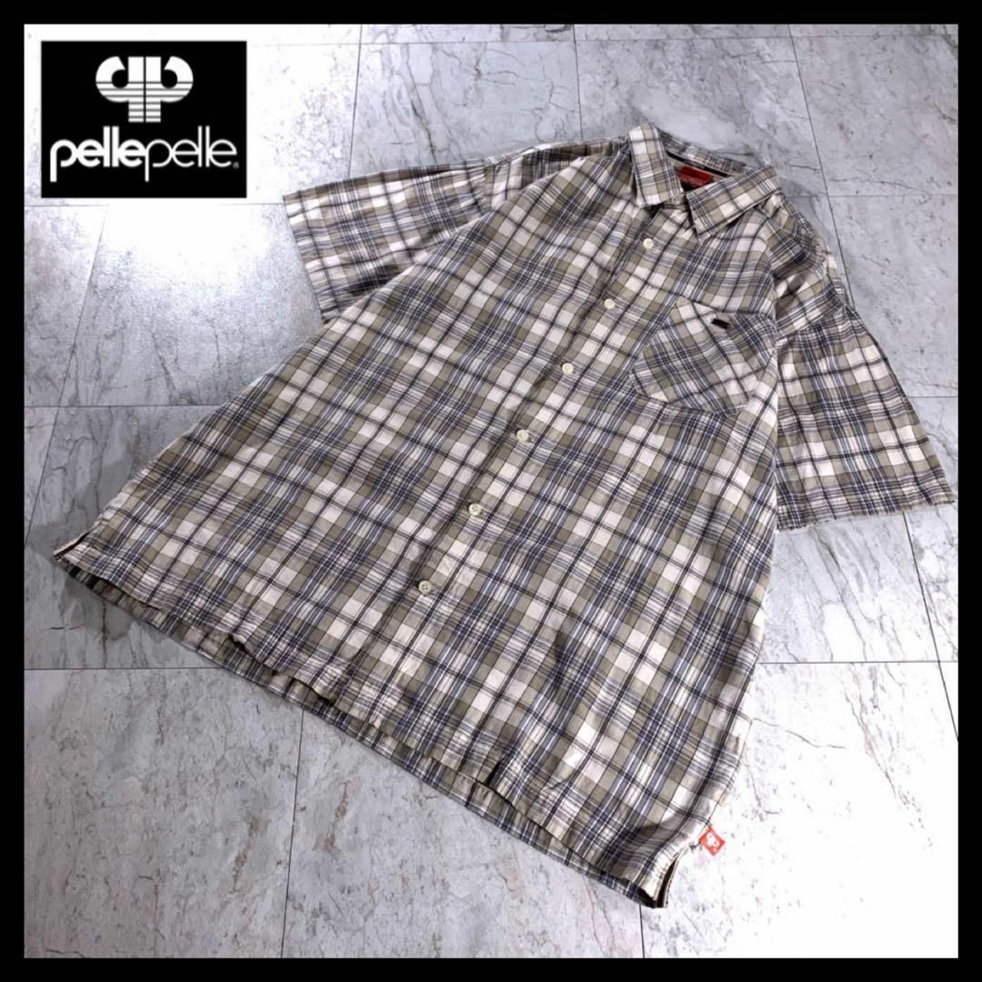 PELLE PELLE(ペレペレ)の90s 00s PELLE PELLE チェック シャツ 半袖 B系HIPHOP メンズのトップス(シャツ)の商品写真