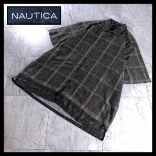 ノーティカ(NAUTICA)の00s 古着 nautica 総柄 アロハ シャツ 半袖 ブラウン XL(シャツ)