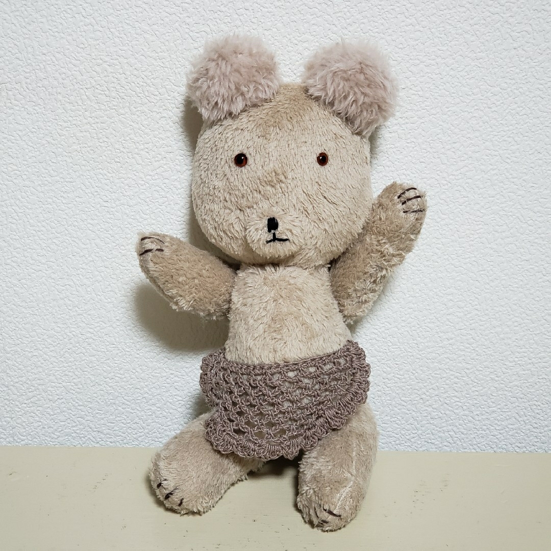 【2】Teddy Bear　light beige×pink　テディベア作家 ハンドメイドのぬいぐるみ/人形(ぬいぐるみ)の商品写真