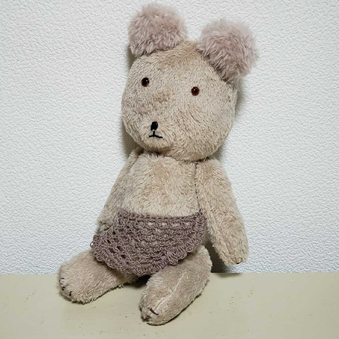 【2】Teddy Bear　light beige×pink　テディベア作家 ハンドメイドのぬいぐるみ/人形(ぬいぐるみ)の商品写真