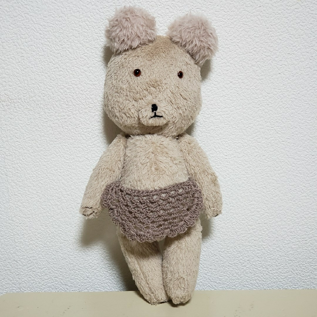 【2】Teddy Bear　light beige×pink　テディベア作家 ハンドメイドのぬいぐるみ/人形(ぬいぐるみ)の商品写真
