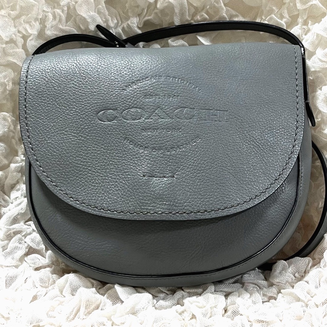 COACH(コーチ)の希少　コーチ　ショルダーバッグ　オールレザー　ハドソン　斜め掛け　型押し　グレー レディースのバッグ(ショルダーバッグ)の商品写真