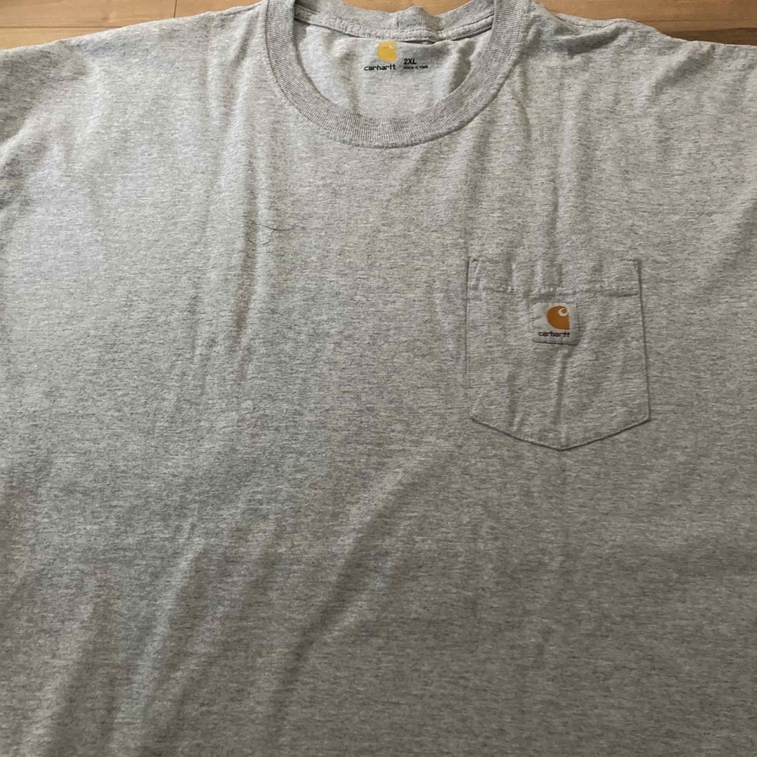 carhartt(カーハート)の90s Carhartt カーハート ポケットTシャツ タグロゴ USA古着 メンズのトップス(Tシャツ/カットソー(半袖/袖なし))の商品写真