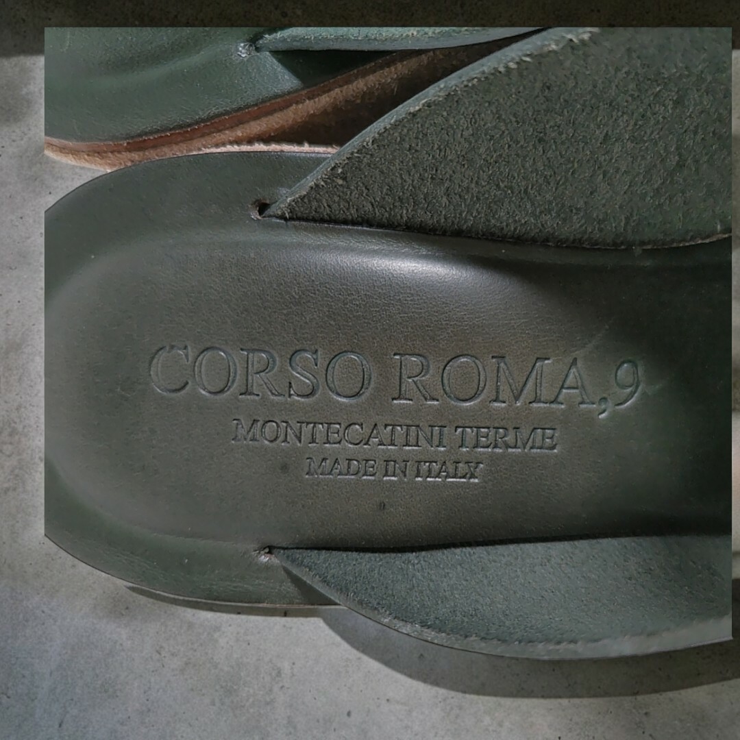 CORSO ROMA 9(コルソローマ)のCORSOROMA9◎本革 ミュールサンダル(23)スウェード 厚底 お洒落 緑 レディースの靴/シューズ(ミュール)の商品写真