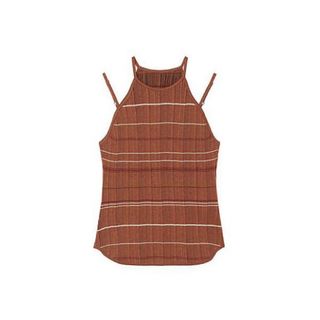 mame - mame Random Ribbed Plaid Knitted Top