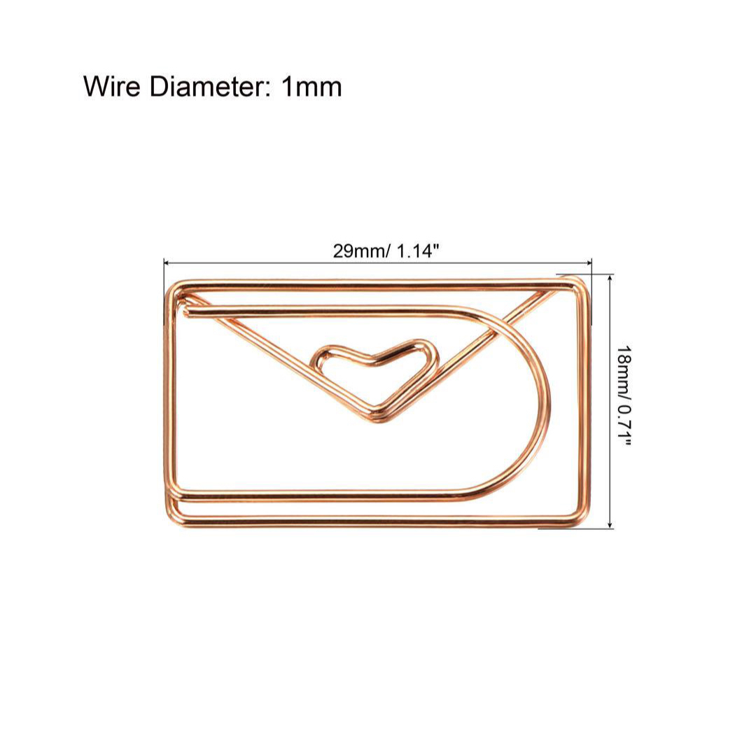 ペーパークリップ エンベロープの形状 ボックス付き ローズ ゴールドトーン  ハンドメイドの文具/ステーショナリー(その他)の商品写真
