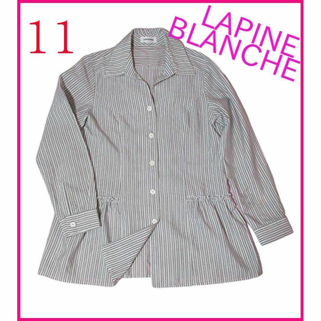 LAPINE BLANCHE(ラピーヌブランシュ)の【LAPINE BLANCHE/ラピーヌブランシェ】ストライプシャツブラウス　 レディースのトップス(シャツ/ブラウス(長袖/七分))の商品写真