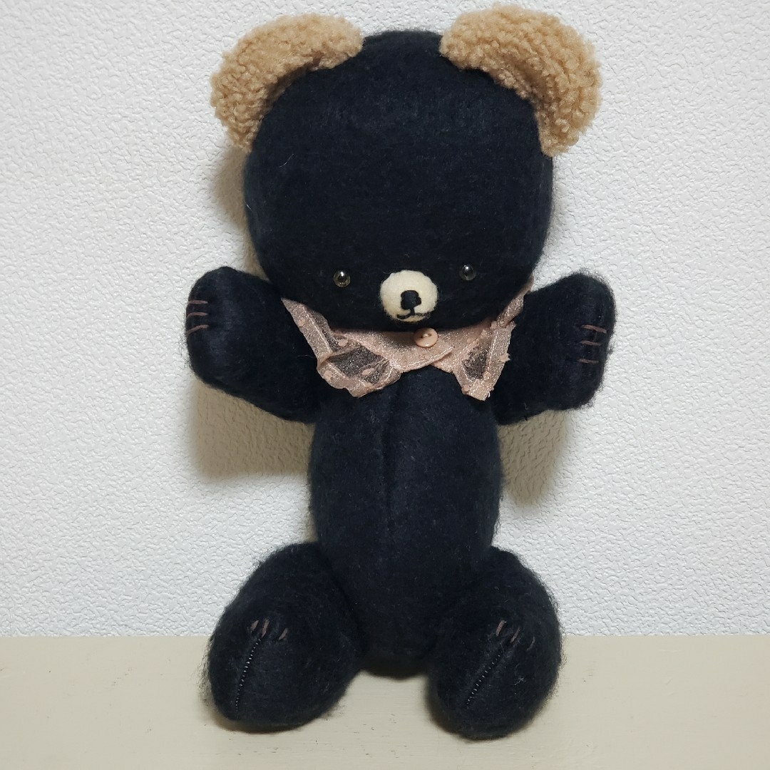 【3】Teddy Bear　black×beige　テディベア作家 ハンドメイドのぬいぐるみ/人形(ぬいぐるみ)の商品写真