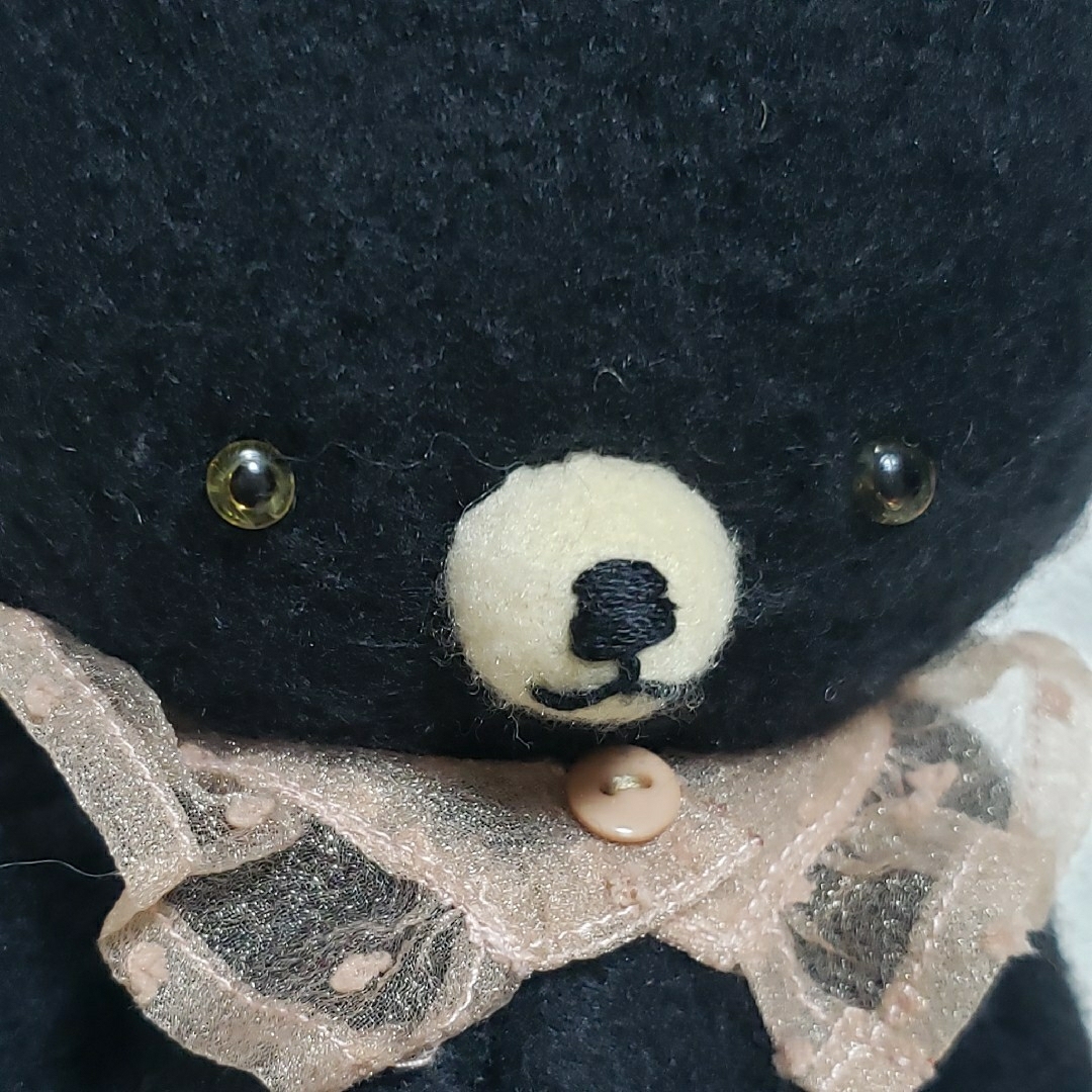 【3】Teddy Bear　black×beige　テディベア作家 ハンドメイドのぬいぐるみ/人形(ぬいぐるみ)の商品写真