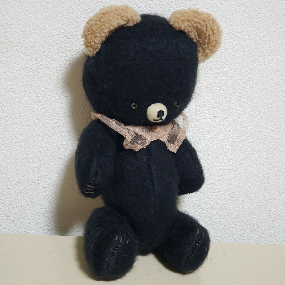 【3】Teddy Bear　black×beige　テディベア作家 ハンドメイドのぬいぐるみ/人形(ぬいぐるみ)の商品写真