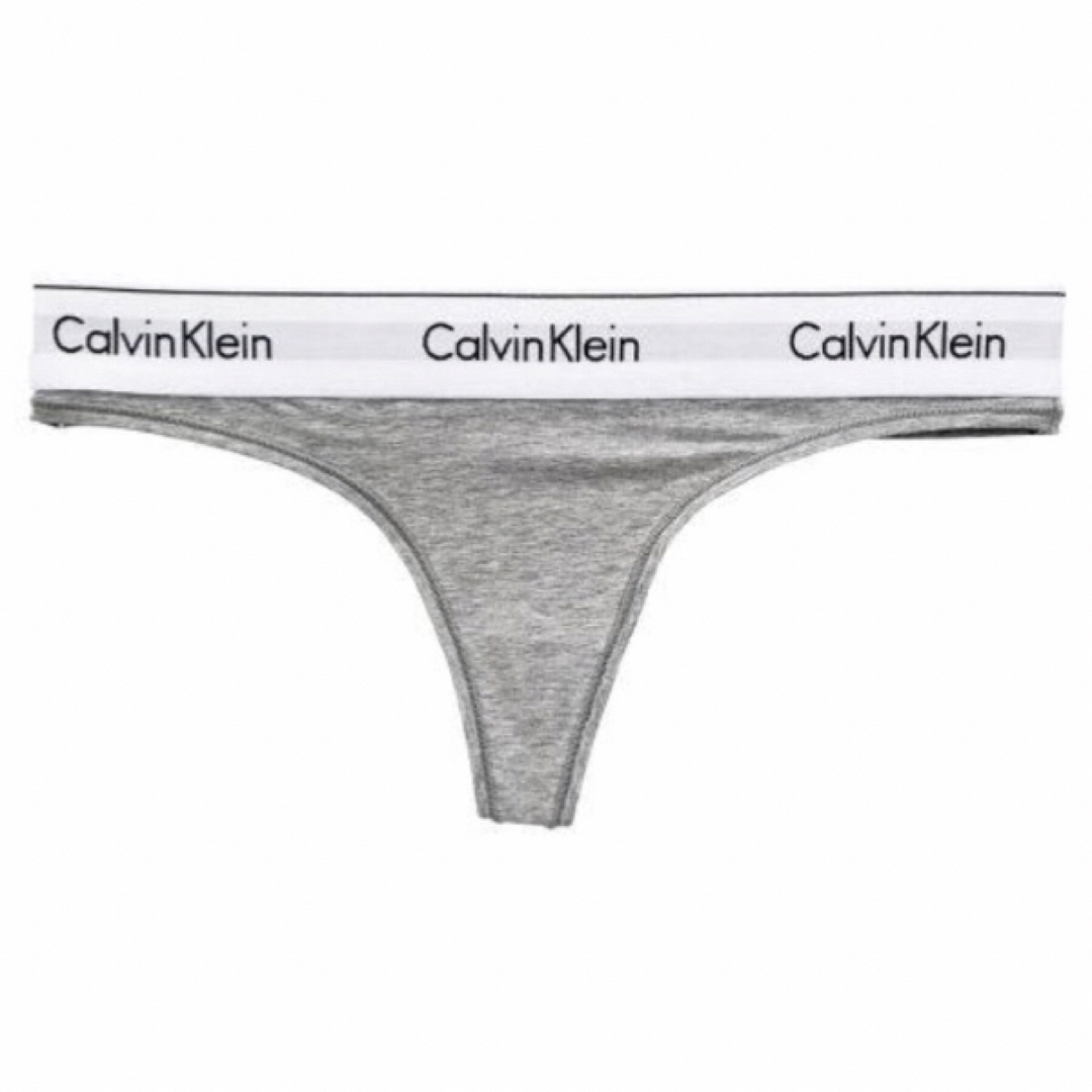 ck Calvin Klein(シーケーカルバンクライン)のカルバンクライン　レディース　上下セット　ブラ&ショーツTバッグ　灰　下着　 S レディースの下着/アンダーウェア(ブラ&ショーツセット)の商品写真