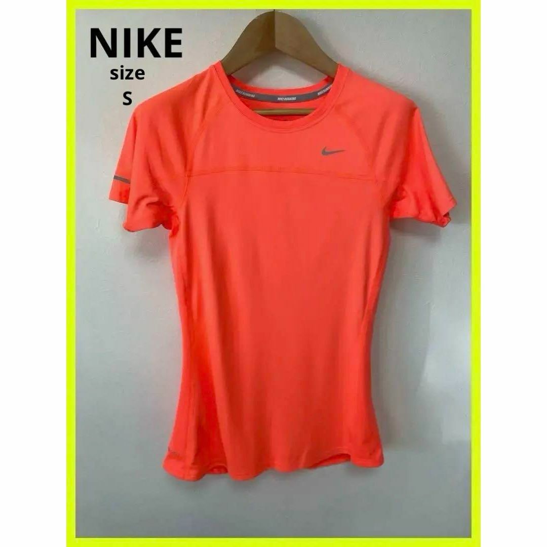 NIKE(ナイキ)の美品 NIKE ナイキ DRY FIT Tシャツ オレンジ S スポーツ/アウトドアのトレーニング/エクササイズ(その他)の商品写真