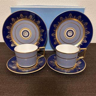 ウェッジウッド(WEDGWOOD)のウェッジウッド　アンセミオン　ブルー　カップ&ソーサー　デザートプレート　トリオ(食器)