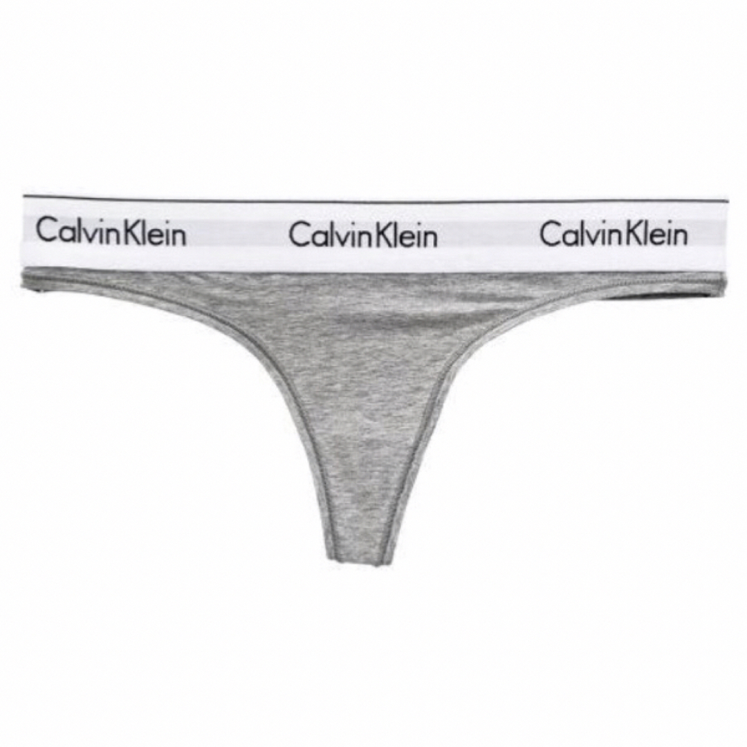 ck Calvin Klein(シーケーカルバンクライン)のカルバンクライン　レディース　上下セット　ブラ&ショーツTバッグ　灰　下着　 M レディースの下着/アンダーウェア(ブラ&ショーツセット)の商品写真