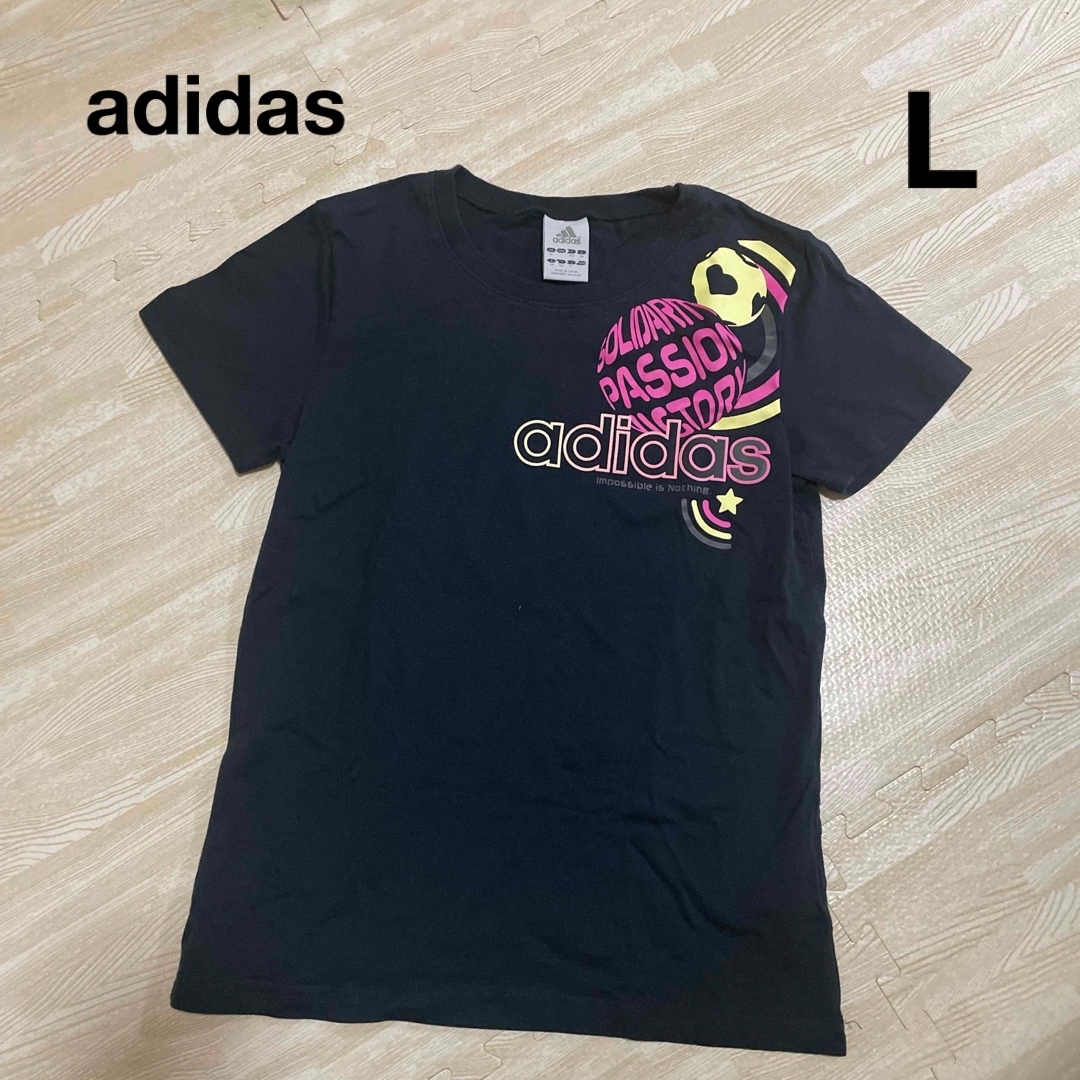 adidas(アディダス)のadidas レディースtシャツ L レディースのトップス(Tシャツ(半袖/袖なし))の商品写真