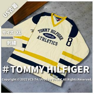 トミーヒルフィガー(TOMMY HILFIGER)の【US古着】トミー ヒルフィガー スウェット XL 切り替えデザイン ✓3833(その他)