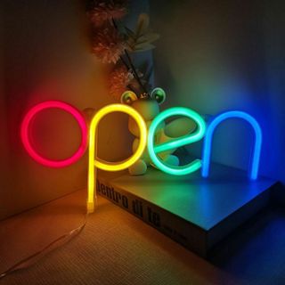 ネオンサイン 看板 open カラフル 4色 USB電源 LED オープン(蛍光灯/電球)