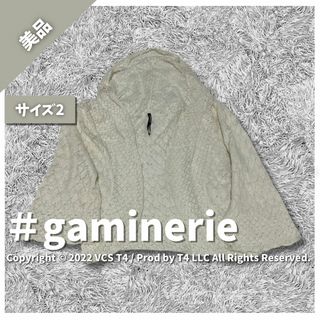 ギャミヌリィ(gaminerie)の【美品】ギャミヌリィ 薄手カーディガン M クリーム 春夏 シンプル ✓3815(その他)