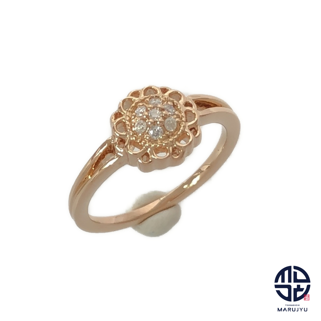 4℃(ヨンドシー)の4℃ ヨンドシー K18PG 18金ピンクゴールド フラワーモチーフ お花 ダイヤモンド リング 指輪 約5号 ジュエリー アクセサリー ブランド レディースのアクセサリー(リング(指輪))の商品写真