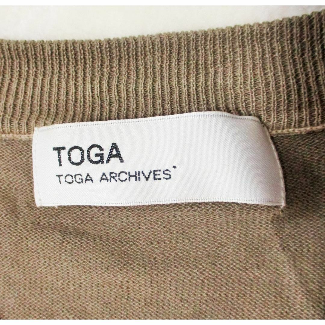 TOGA(トーガ)の【TOGA】カーディガン　ブラウン　ふんわりスリーブ　コットン　Ｍ　手洗い レディースのトップス(カーディガン)の商品写真