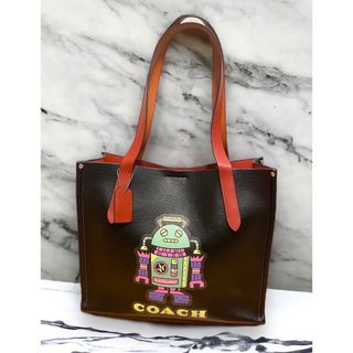 コーチ(COACH)のCOACH  トート　バッグ　ロボット　レザー　ブラック　未使用品(トートバッグ)