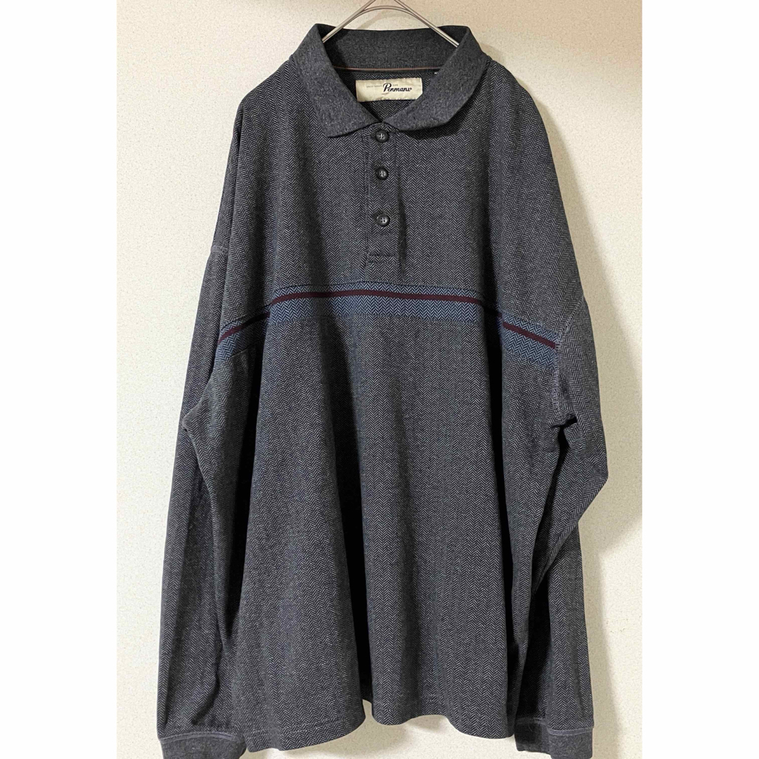 Penmans ロング ポロシャツ XLサイズ ＵＳＡ　古着 グレー メンズのトップス(ポロシャツ)の商品写真