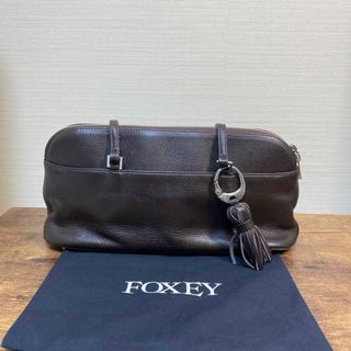 フォクシー(FOXEY)のFOXEY フォクシーレザーハンドバッグ　ブラウン　本革(ハンドバッグ)