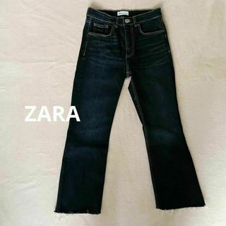 ザラ(ZARA)の040 ZARAザラ　デニム　ブラック系　カットオフ　38 切りっぱなし(デニム/ジーンズ)