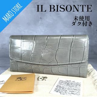 IL BISONTE - 【未使用タグ付き】 IL BISONTE クロコ  型押し レザー 長財布