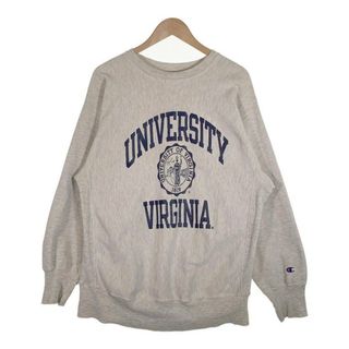 チャンピオン(Champion)の90's Champion チャンピオン UNIVERSITY VIRGINIA プリント リバースウィーブ スウェットクルーネックトレーナー グレー Size L-XL 相当(スウェット)