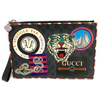 グッチ(Gucci)の★GUCCI グッチ 496346 GG スプリーム ナイト クーリエ クラッチ クラッチバッグ PVC パッチ マルチカラー(セカンドバッグ/クラッチバッグ)