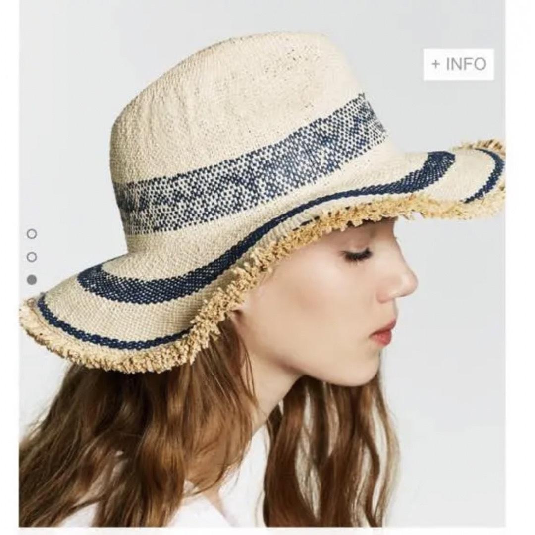 ZARA(ザラ)のZARA ハットザラ　麦わら帽子　ザラ　HAT ペーパー レディースの帽子(麦わら帽子/ストローハット)の商品写真