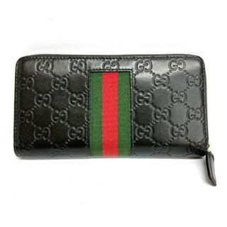 グッチ(Gucci)の★GUCCI グッチ 408831 493075 グッチシマ シェリーライン 長財布 ラウンドファスナー長財布 ブラック(長財布)