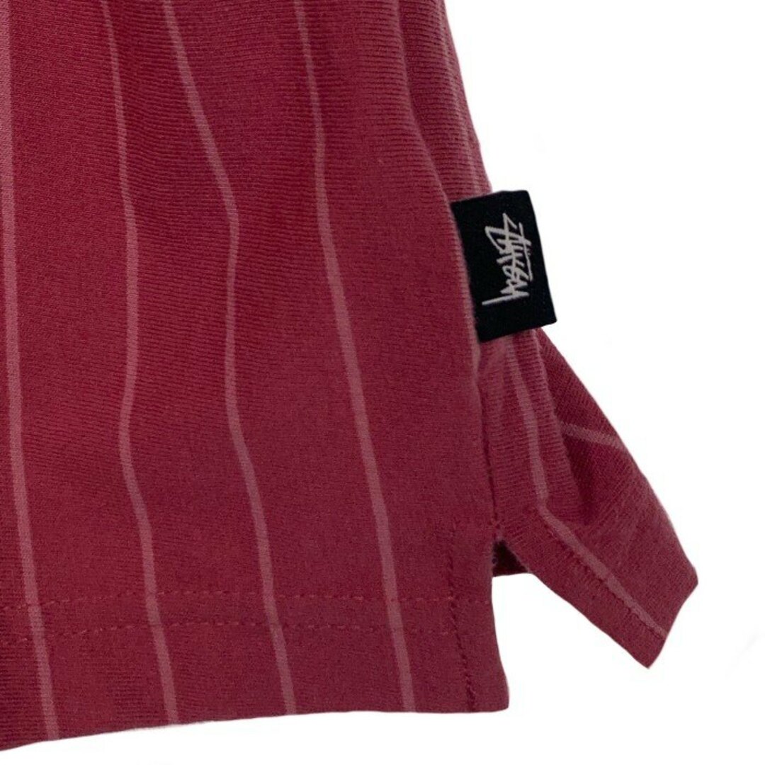 STUSSY(ステューシー)のSTUSSY ステューシー Harf Zip Polo ハーフジップ ポロシャツ ストライプ ピンク Size M メンズのトップス(シャツ)の商品写真