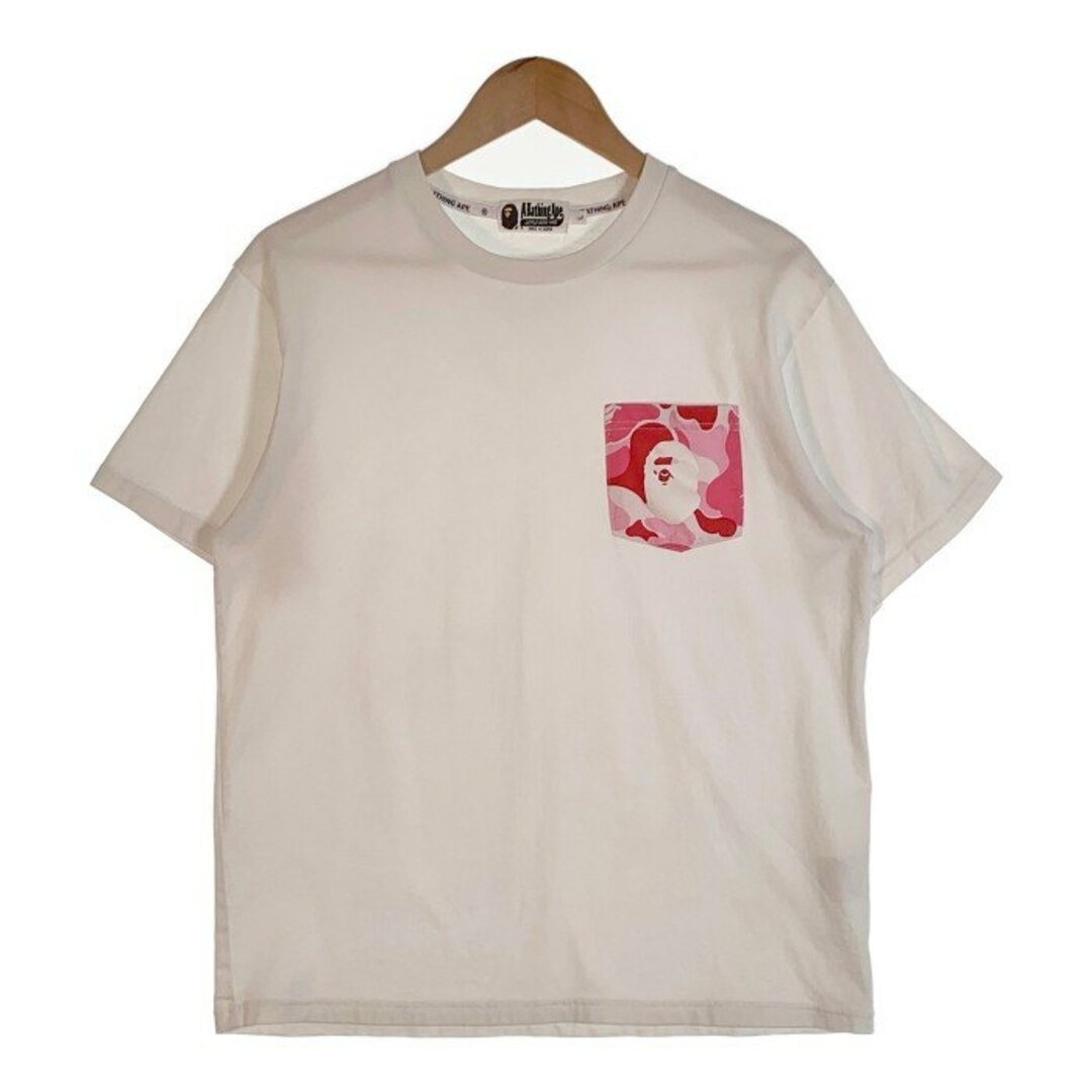 A BATHING APE(アベイシングエイプ)のA BATHING APE アベイシングエイプ Camo Pocket Tee カモポケットTシャツ ホワイト 001CSH801012M Size L メンズのトップス(Tシャツ/カットソー(半袖/袖なし))の商品写真