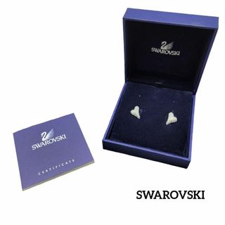 スワロフスキー(SWAROVSKI)の【極美品】SWAROVSKI ピアス ハート シルバー クリア(ピアス)