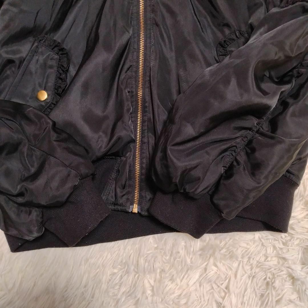LIZ LISA(リズリサ)のLIZ LISA リボン、ハート ブルゾン O ブラック レディースのジャケット/アウター(ブルゾン)の商品写真